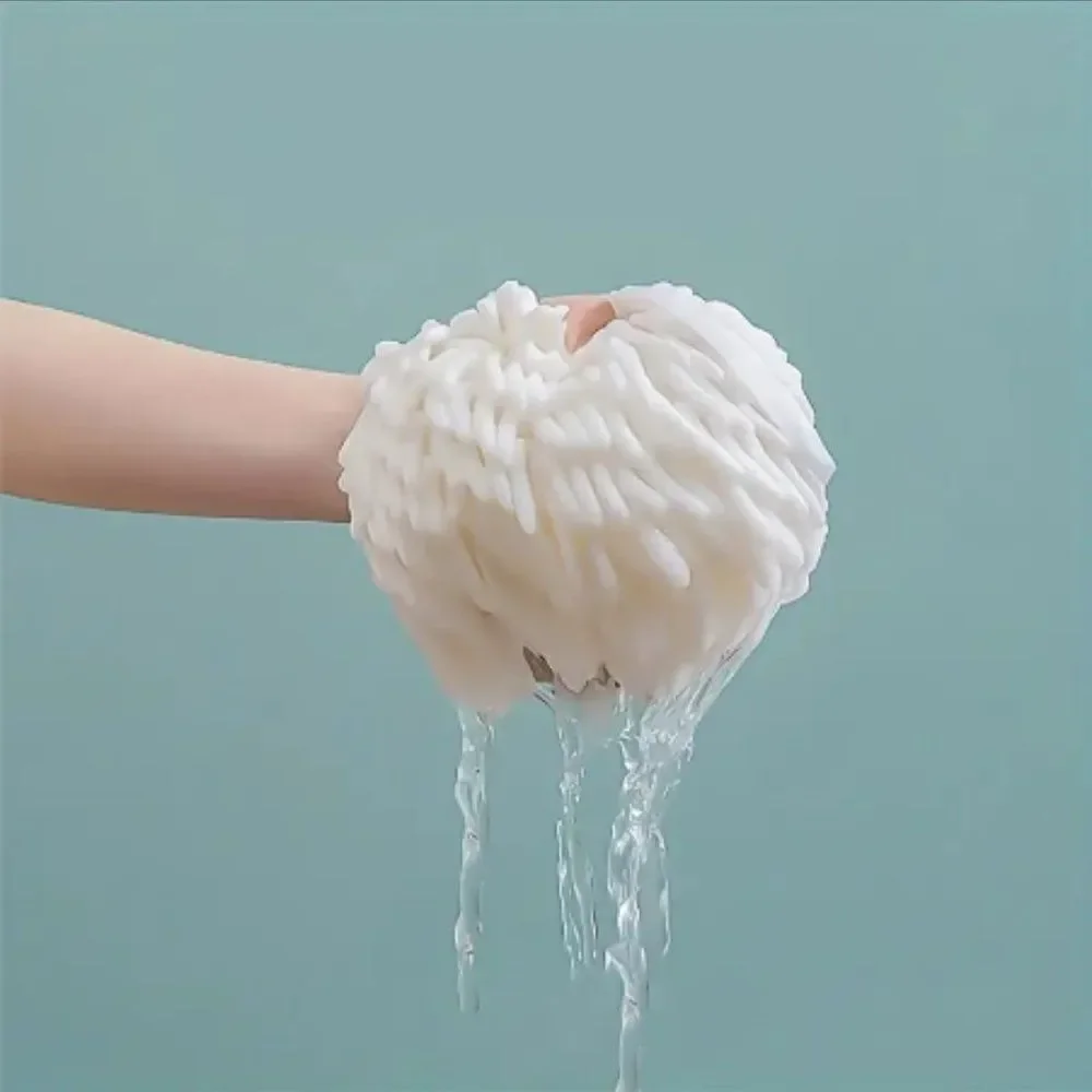 Luxurious Bath Shower Chenille Poof in White